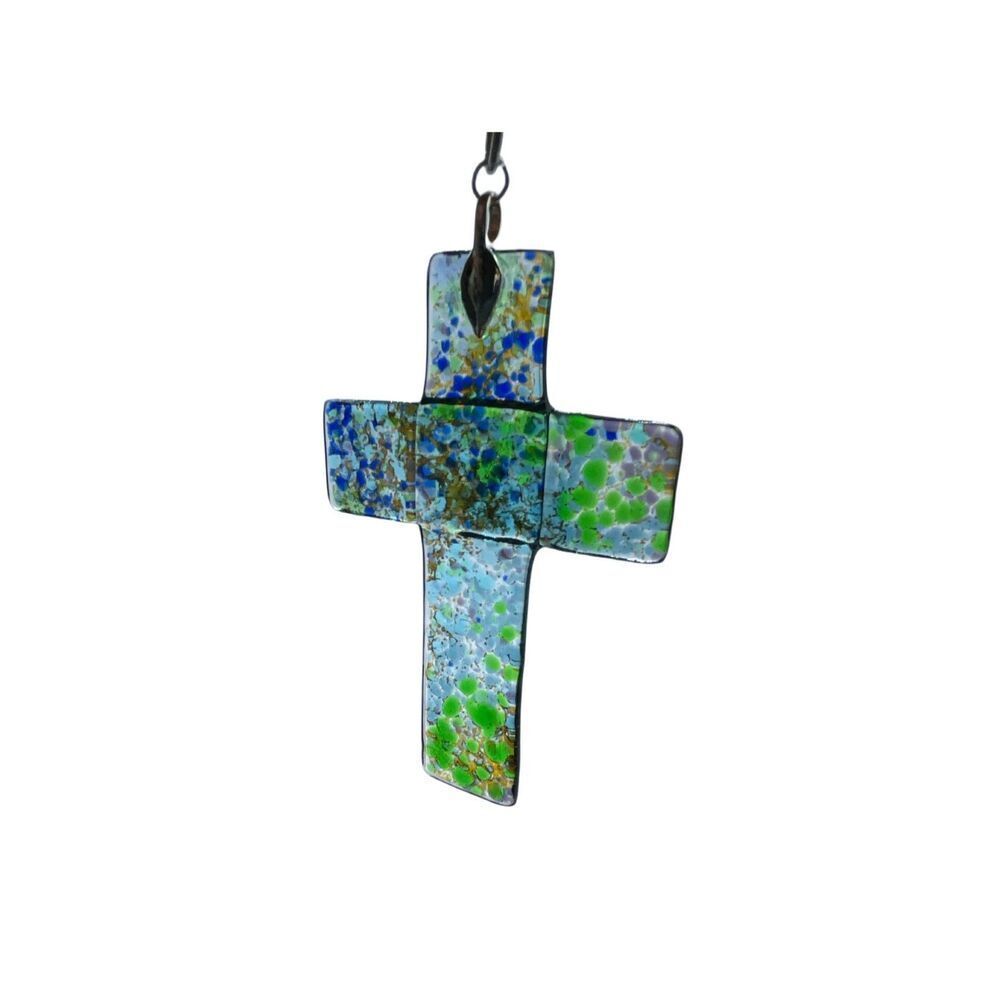 Murano style glass cross sunbather in org box